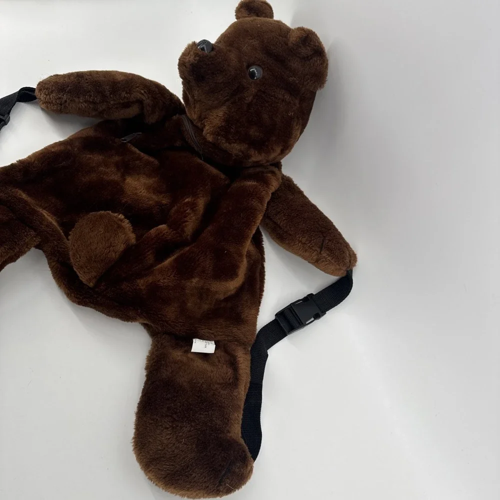 Vintage 1985 PetPak Brown Bear Plush Backpack 23
